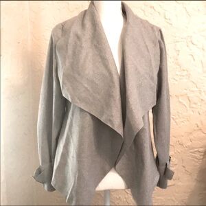 NWOT Grey Wide Collar lightweight Open front Jacket S